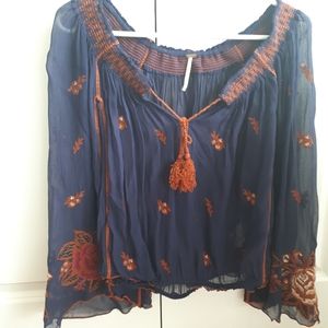 Embroidered & embellished XS Free people top